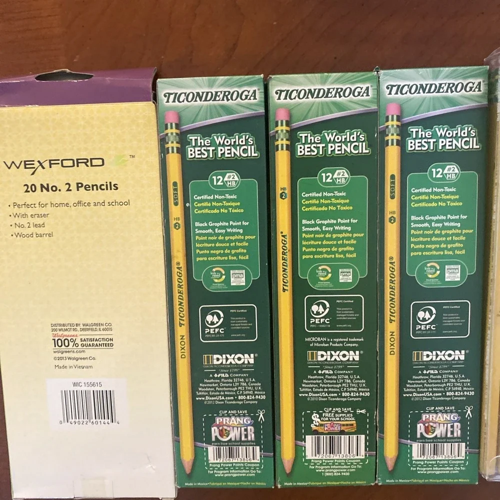 Vtg‎ Dixon Ticonderoga wexford  Pencils 13806  + 13924 No. 2 Soft  misc  USA